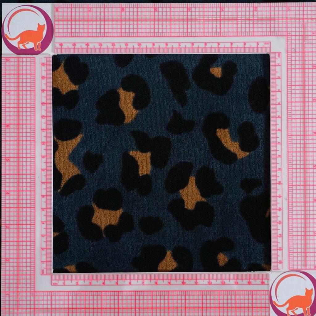 Nickistoff bedruckt Leo Animalprint petrol